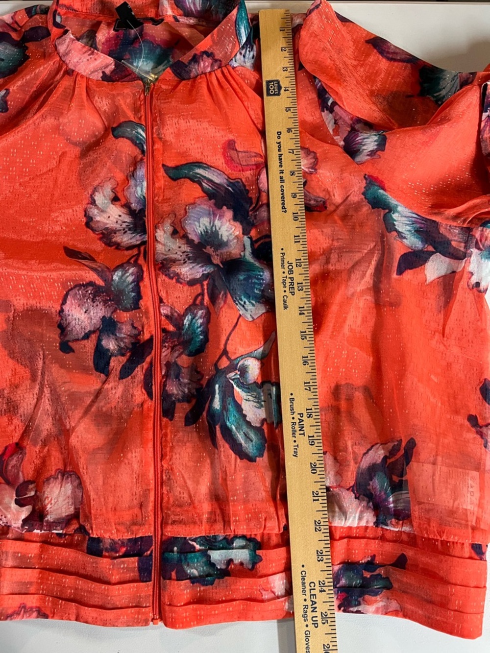 C. Wonder by Christian Siriano Organza Jacket in Painted Orchid Floral Full Zip - Picture 6 of 8